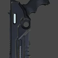 Futuristic Black Pistol With Illuminated Strip And Modern Sci Fi Weapon Design
