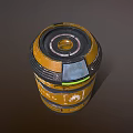 Yellow Black Fuel Storage Barrel Featuring Warning Stripes Digital Display Household Utility Container