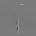 Modern White Outdoor Street Light With Sleek Design And Tall Pole For Road Illumination