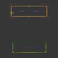 Sleek Modern Reception Desk Design With Brushed Metal Panel And Vertical Decorative Lines