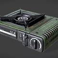 Green Portable Gas Stove Kitchen Appliance With Rusted Surface Retro Design And CE Mark