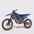 Blue Modern Off Road Motorcycle With Black Seat And Red Accents