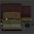 Futuristic Brown Wrist Device With Green Screen Red Buttons Dials Grid Panel And Strap