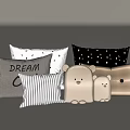 Decorative Pillows With Dream Lettering Polka Dots Stripes And Bear Shaped Designs