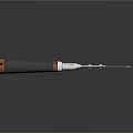 Scraper Tool Featuring Gray And Orange Handle Silver Metal Blade And Barcode Label