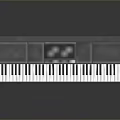 Sleek Gray Electronic Keyboard Featuring Black White Keys And Digital Control Panel