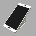White Modern Smartphone With Black Screen On Stand And Sleek Design