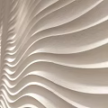 Light Neutral Wavy Textured Wall Panel Design For Modern Home Decor 3d model