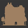 Detailed European Style Multi Story Architectural Model With Decorative Facade And Tower Structure