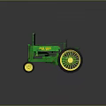 John Deere Green Tractor With Yellow Wheels On Green Grass Surface