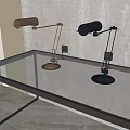 Modern metal table lamp combination 3d model