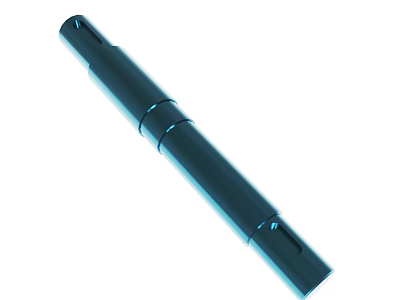 Blue Cylindrical Metal Component With Grooved Sections And Smooth Surface 3d model