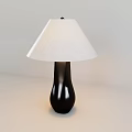 Modern Table Lamp With Black Base And White Shade For Home Lighting 3d model