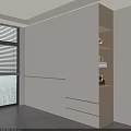 Modern Minimalist Full Height White Wardrobe With Side Open Display Storage Shelves For Bedroom