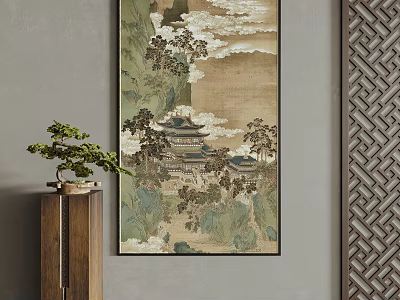 New Chinese Landscape Painting Decorative Painting 3d model