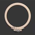 Elegant Rose Gold Ring Featuring Large Central Stone And Small Accent Stones 3d model