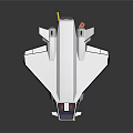 Futuristic White Geometric Aircraft With Transparent Cockpit And Sleek Wing Design