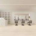 Modern White Beauty Hair Salon Interior With Reception Desk Salon Chairs And Mirrors