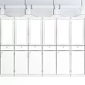 Laboratory Interior With Glass Door Storage Cabinets Containing Bottles And Ventilation Hoods