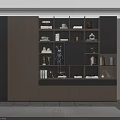 Modern Bookcase with Layered Compartments for Books Decorative Items and Built-in Lighting