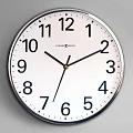 Kenko Clock White Dial With Black Numbers Silver Frame Hanging On Gray Wall 3d model