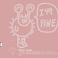 Decorative Neon Lamp Combinations With Cartoon Character And Im Fine Text