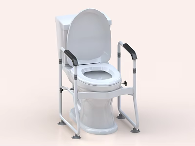 Stable Toilet With Supportive Armrests For Elderly Safety And Comfortable Use 3d model
