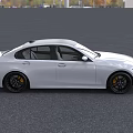 White BMW Sedan With Black Roof Sporty Design And Modern Exterior Features