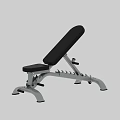 Adjustable Fitness Bench With Black Cushion And Silver Metal Frame For Home Gym Workouts