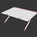 White Modern Stool With Sleek Metal Legs On Dark Reflective Surface
