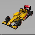 Yellow BARNI Racing Car With Number 21 Streamlined Design And Black Tires