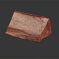 Natural Wooden Block With Distinctive Grain And Stripped Surface Texture Design 3d model