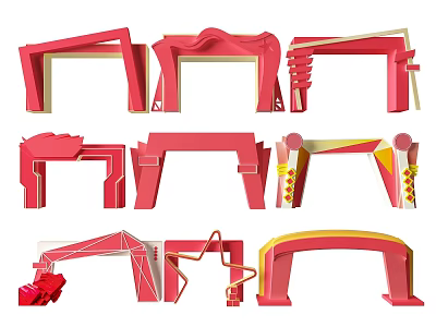 Modern Festival Meichen Shopping Mall Festival Activities Meichen Shopping Mall Festival Activities Door Head Shop Facade Festival Door Head Shop Facade Festival 3d model