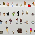 Various Types of Ice Cream Including Cones Popsicles Sundaes and Cups