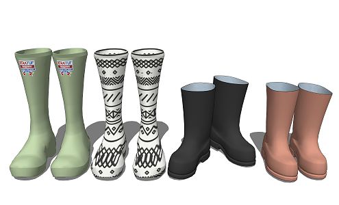 Modern rain boots 3d model