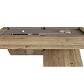 Wooden Billiard Table With Pool Balls And Cue For Home Entertainment Use