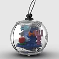Colorful Building Blocks Inside Transparent Spherical Container With Black Hanging String