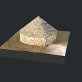 Traditional Stone Dome Structure With Circular Shape And Small Doorway On Square Base 3d model