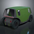 Green Small Vehicle With Modern Design And Large Off Road Wheels