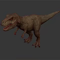 Realistic Tyrannosaurus Rex Standing 3D Model With Sharp Teeth And Small Forelimbs