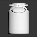 Classic Silver Metal Milk Can With Open Lid On Black Background