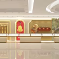 Luxurious Modern Jewelry Store Interior Design With Display Counters And Elegant Decor 3d model