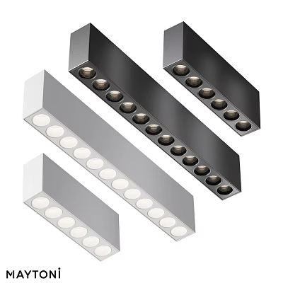 Modern Long Strip Ceiling Lights With Sleek Design And Multiple Bulbs 3d model
