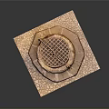 Traditional Ancient Well Architecture With Wooden Pulley Circular Grille And Stone Base