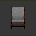 Leisure Rocking Chair With Comfortable Gray Fabric Seat Wooden Frame And Curved Armrests