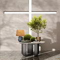 Modern CCD Hotel End View Table Ornaments Floriculture Moss Combination Tree Table Lamp Floriculture Green Plant Moss Ball Table 3d model