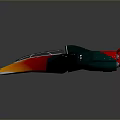 Colorful Streamlined Spacecraft Model Featuring Red Green Orange Black Design For Aerospace Exploration