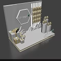Aoyuan Zhongxin Yufu Modern Photo Check In Spot With Golden Decorations And Gift Box Structures