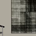 Minimalist Interior With Black White Abstract Painting Single Chair And Wall Lamp