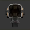 Futuristic Sci Fi Weapon With Metallic Body Blue Lights And Mechanical Details